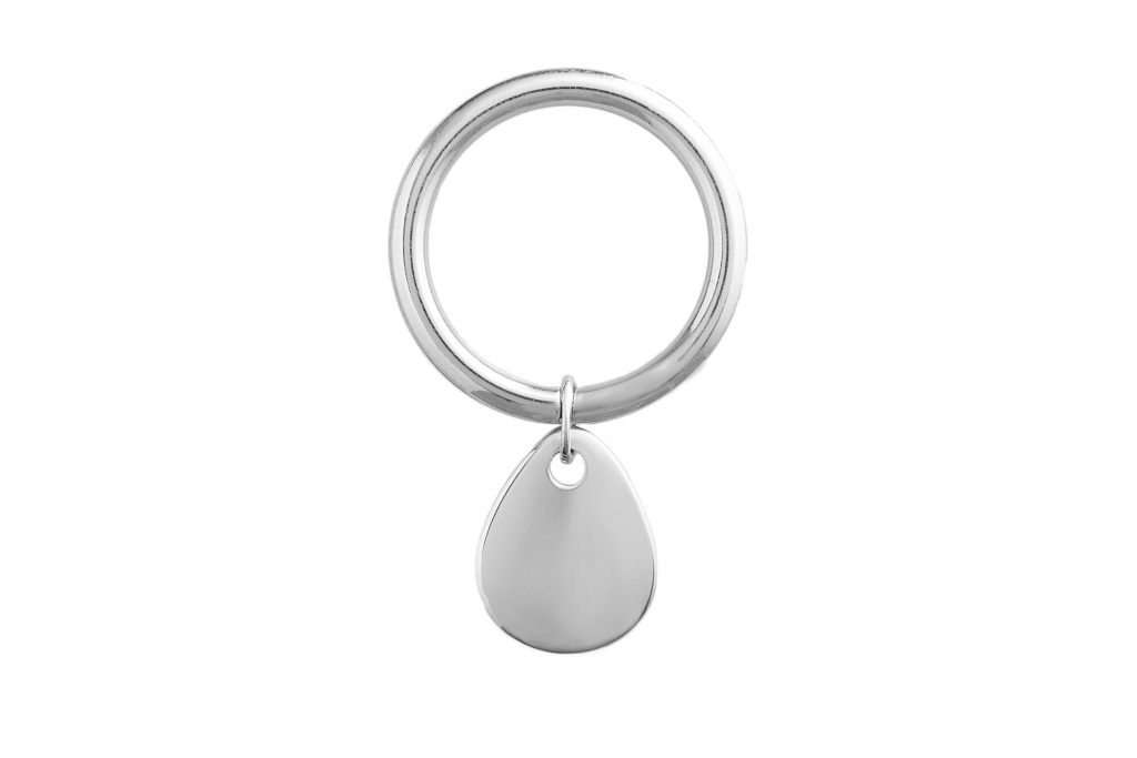 PURE BLOOD DROP KEYCHAIN SILVER - b type jewels